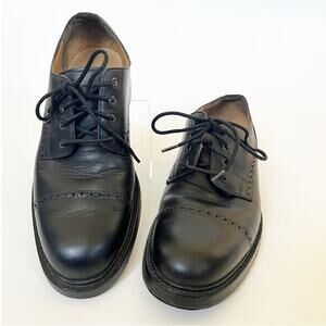 Polo Ralph Lauren Leather Asher‎ Wing Tip Oxford Dress Shoes Black Preppy Sz 8D